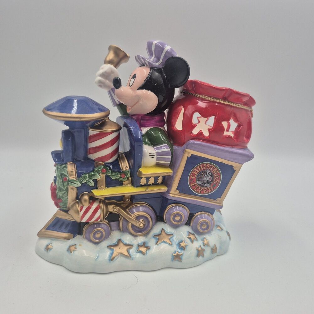 Disney Its a Small World Holiday 1994 Mickey Mouse Christmas Flyer candle holder